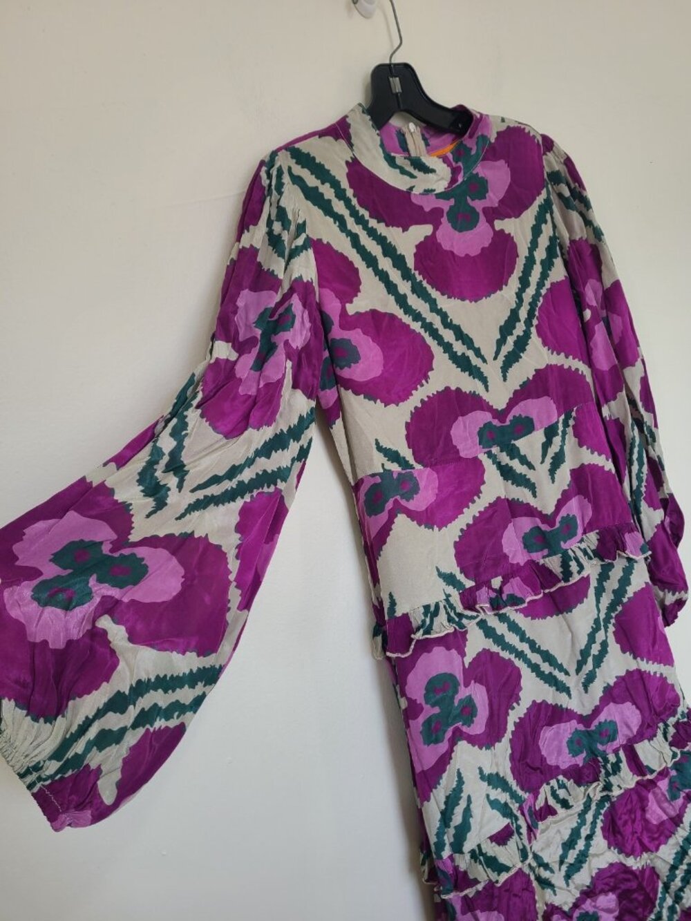 OLIPHANT mockneck maxi dress floral size S Pink - Picture 5 of 10